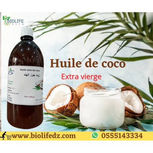 Huile de Coco extra vierge Alimentaire - 1litre