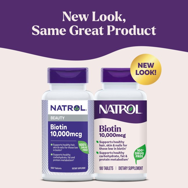 Natrol Biotin 10.000mcg anti chute - 100tabs 2