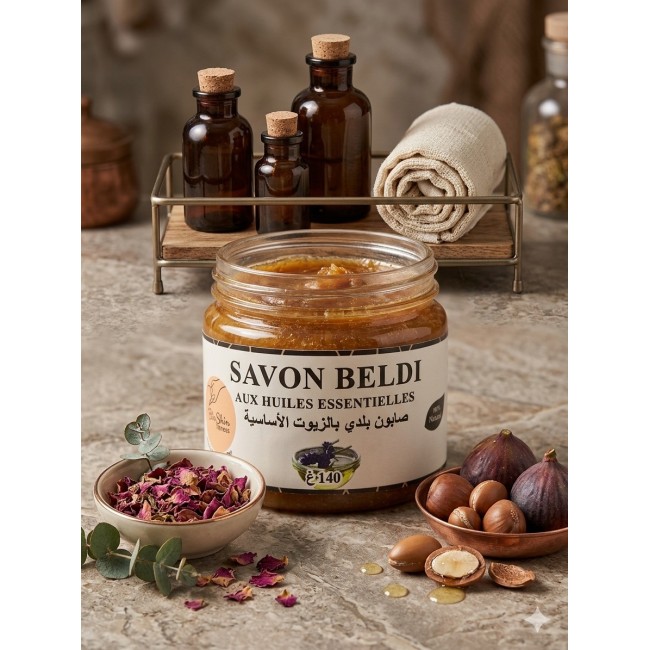 Bio skin Savon Beldi au huiles essentielles صابون بلدي بالزيوت الاساسية 140غ