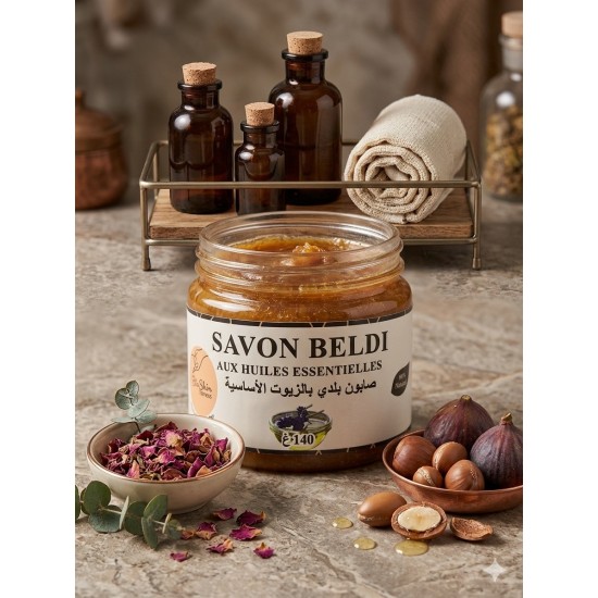 Bio skin Savon Beldi au huiles essentielles صابون بلدي بالزيوت الاساسية 140غ