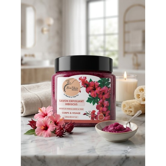 Savon Exfoliant au Hibiscus 280g صابوم مقشر بالكركدية